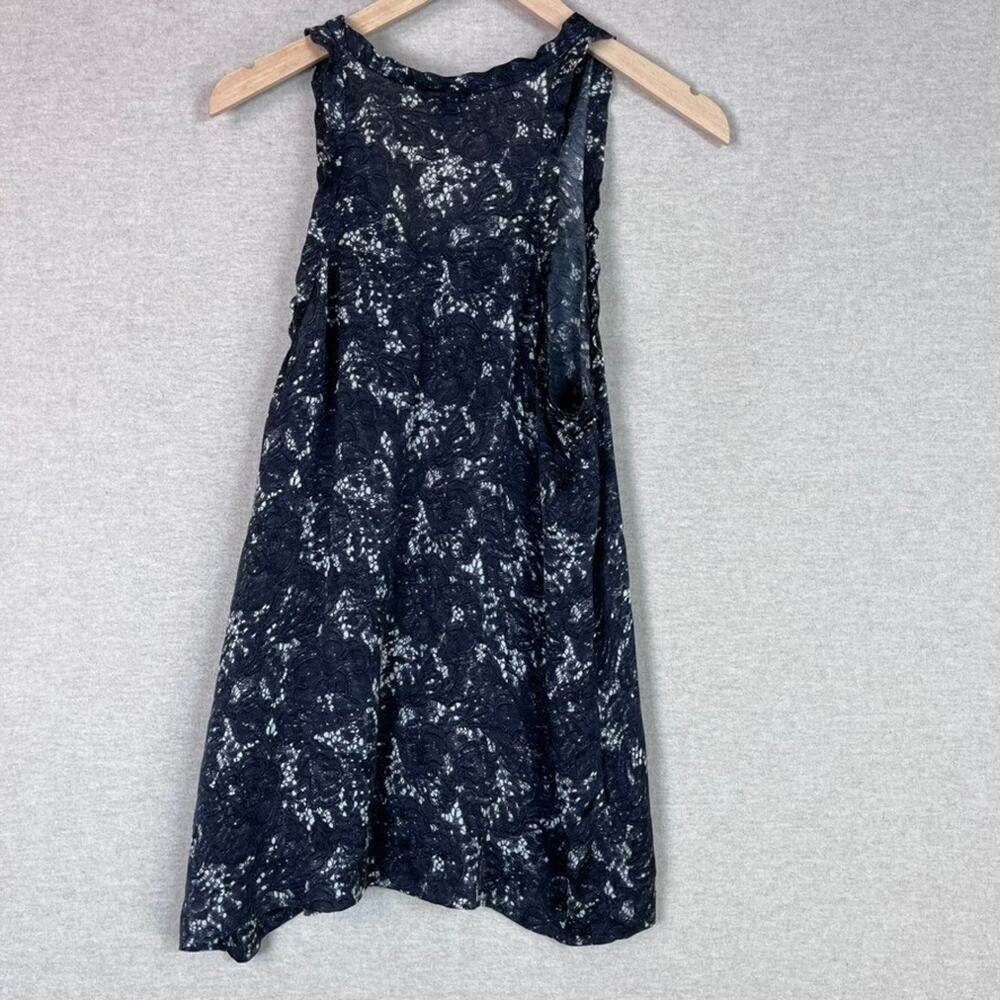 Theory Womens Mayra Lace Print Tank Top Size M 100% Silk Grunge Dark Fairy Goth - Picture 6 of 8